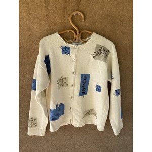 Robert Scott Vintage Leaf Cardigan - medium